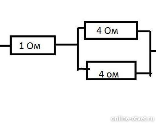 Сопротивление участка цепи изображенного на рисунке равно 12 ом 4 ом 5 ом