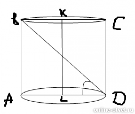 Диагональ осевого сечения цилиндра равна 12. Образующая цилиндра равна 12. Диагональ осевого сечения цилиндра равна корень из 61. Высота цилиндра равна 5 а диагональ осевого сечения 13.
