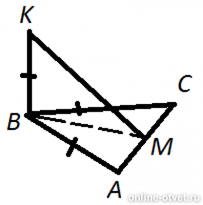 Прямая вк перпендикулярна плоскости равностороннего треугольника