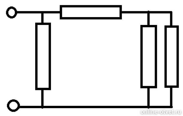 Одинаковые сопротивления каждое из которых равно 4 ом соединены как показано на рисунке 134