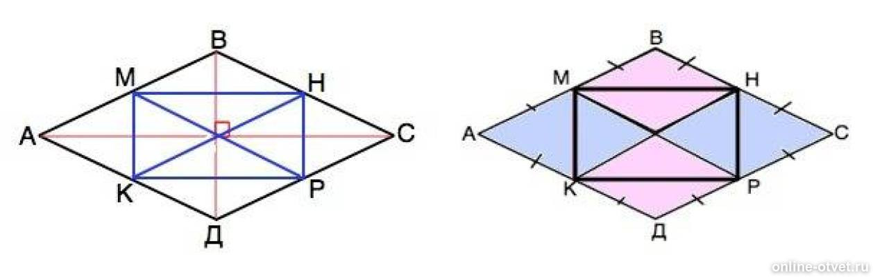 На рисунке изображен ромб авсд используя