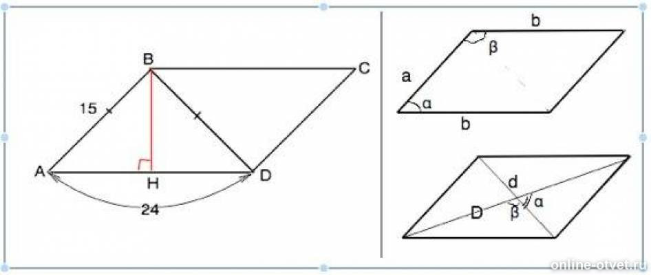 Диагональ bd параллелограмма abc. Параллелограмм вращается вокруг большей стороны. Параллелограмм и Пифагор.
