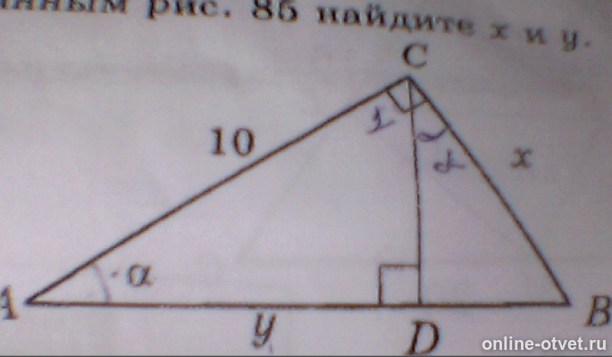 По данным рисунка 193 найдите x и y