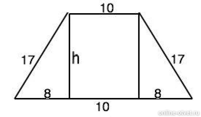 диагональ равнобедренной трапеции формула. основание равнобедренной трапеции равны 10 и 26 а боковая сторона 17. основания равнобедренной трапеции равны 10 см 26 см. в равнобедренной трапеции основания равны 10 и 26. нахождение диагонали трапеции.