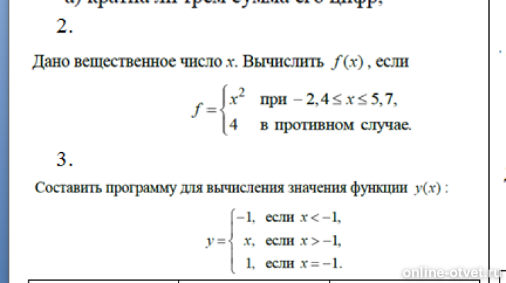 Напишите программу вычисляющая значение функции. Напишите программу вычисляющая значение функции