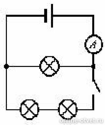 Лампы и амперметр включены так как показано на рисунке во сколько раз отличаются показания при