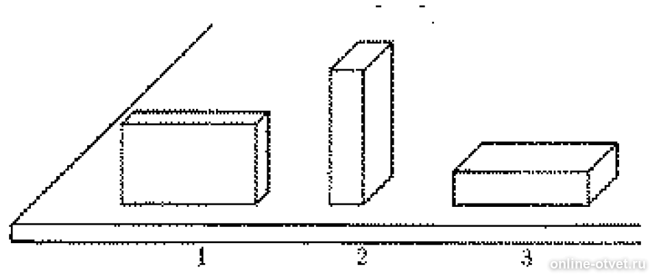 См рис 1 рисунок 1. Какой из трех одинаковых брусков производит на стол большее давление. Какой из трех брусков производит наименьшее давление? На бруски. Физический брусок нарисовать на. Тест физике 7 класс,. На столе находятся три бруска.