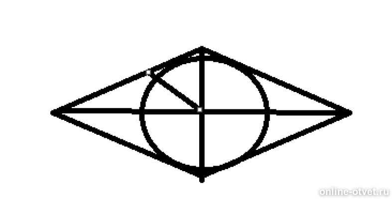 Ромб с острым углом 45. Ромб 45 градусов. Острый угол ромба. Четыре окружности вписанные в ромб.
