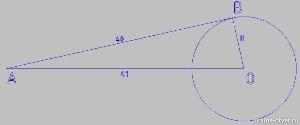 К окружности с центром в точке о проведены касательная АВ И секущая АО. Теорема Пифагора радиус окружности. Секущая гипотенузы. Окружность АВ касательная, АО = 4 см найти ов.