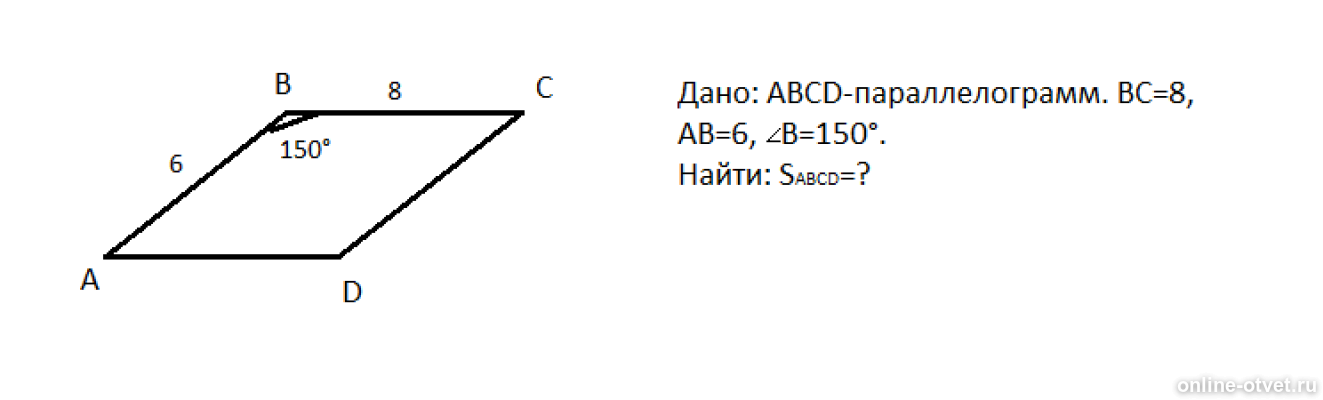 На рисунке изображен параллелограмм abcd найдите sin hba