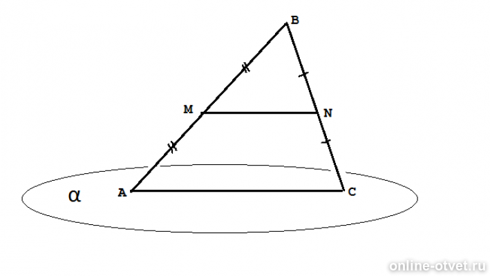 Вершины треугольника лежат на трех параллельных. АВС треугольник, АВ лежит в плоскости Альфа.. Вершина треугольника не лежит в плоскости. Плоскость Альфа параллельна стороне АС. Основание вершины треугольника ABC.